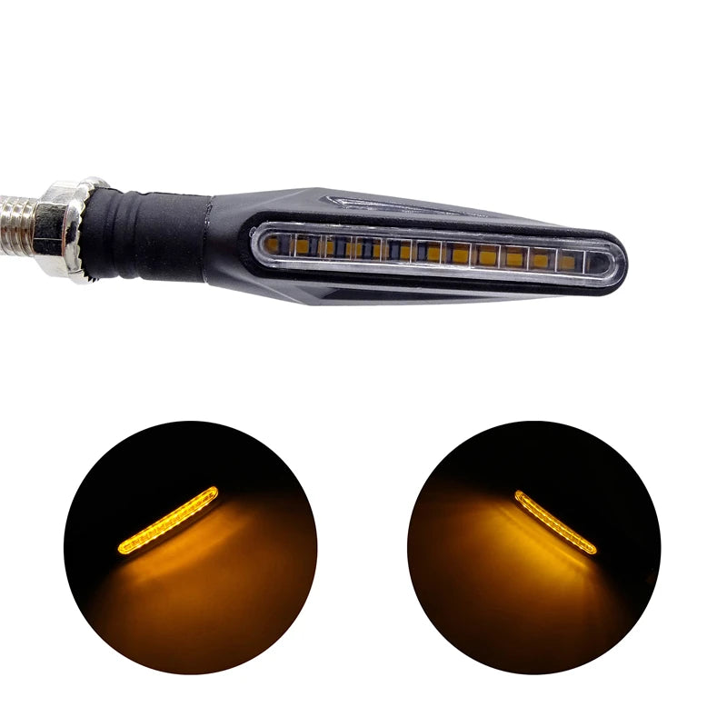 Sequential Motorcycle Turn Signal Light Side Repeaters Indicators 10mm