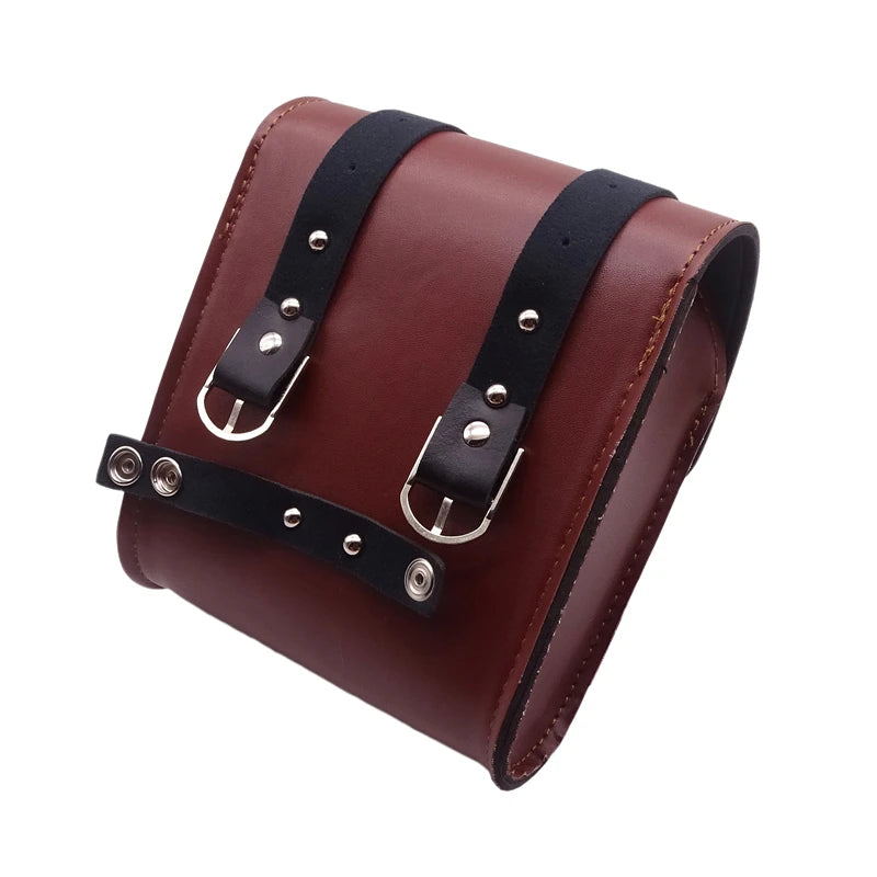 Motorcycle PU Leather Handlebar Side Saddle Sissy Bar Mini Tool Bag