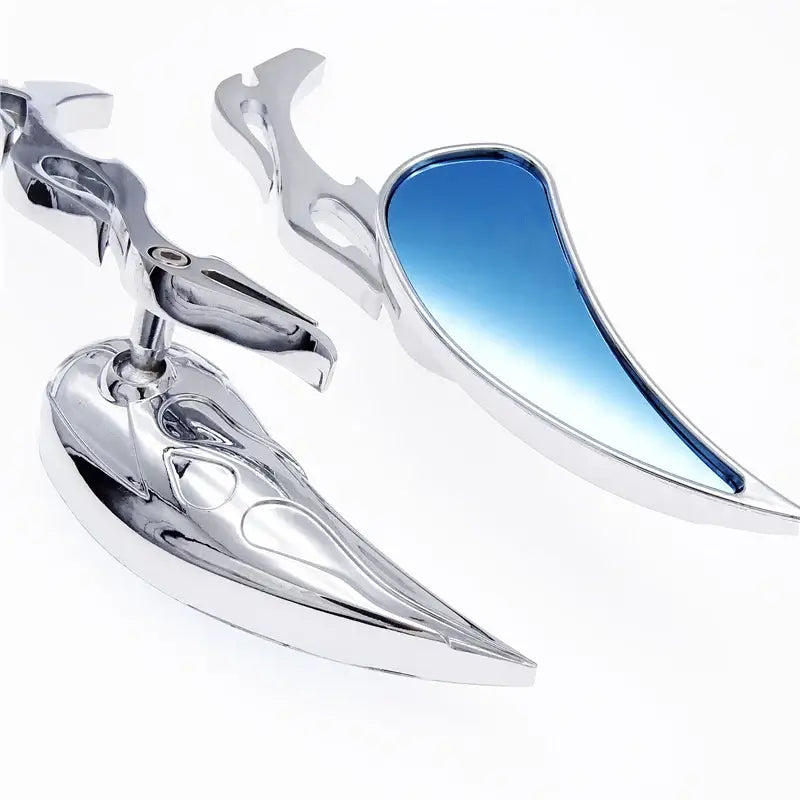 Harley-Davidson Dyna Motorcycle Flame Shape Handlebar Mirror 8mm 10mm