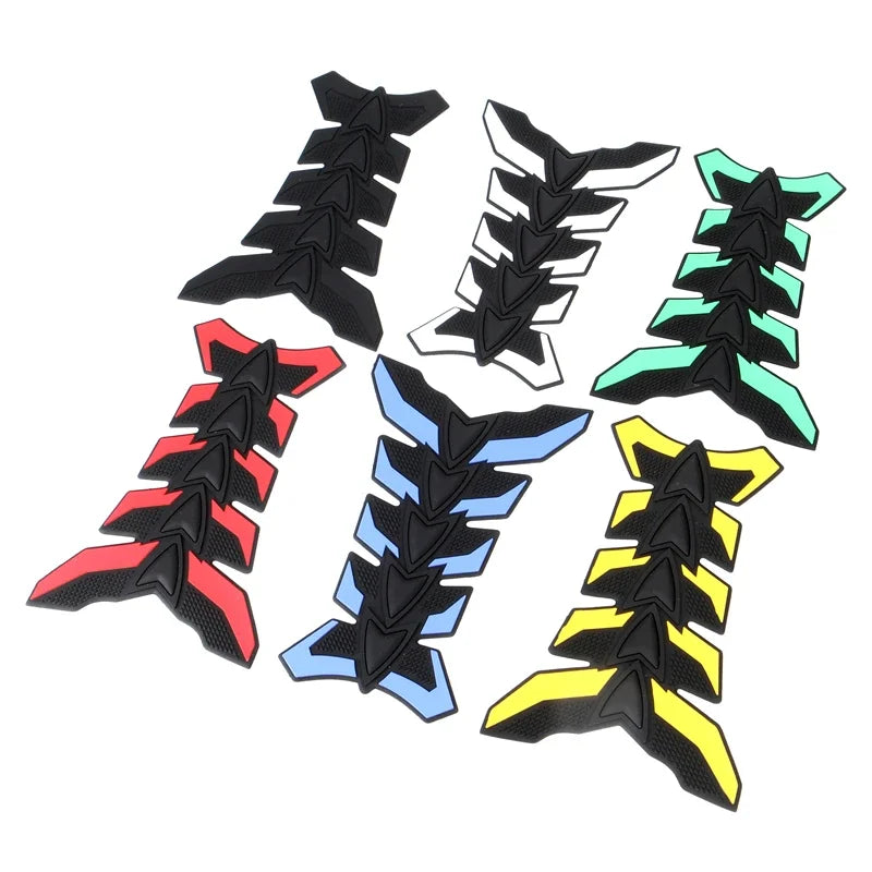 Coloured Motorcycle Fuel Tank Pad Rubber Spine Protection Decal Sticker