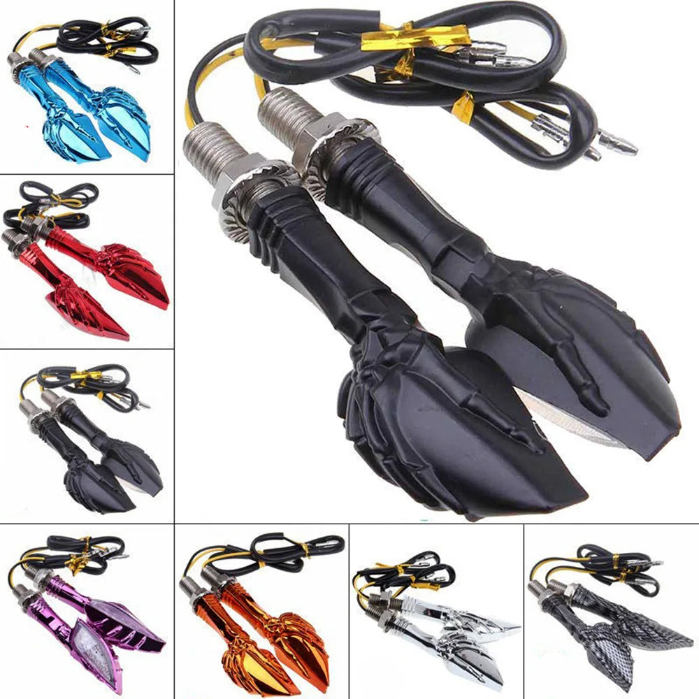 LED Motorcycle Claw Bird Feet Turn Signal Tail Lights Indicators 10mm