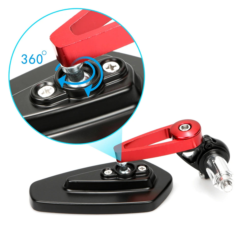 Motorcycle Handlebar Bar End Aluminium Alloy Mirrors 7/8" 22mm - Black/Blue/Red/Silver/Gold