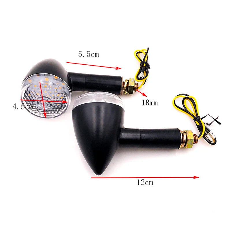 Pair of Motorcycle Turn Signal Light Side Repeaters Indicators