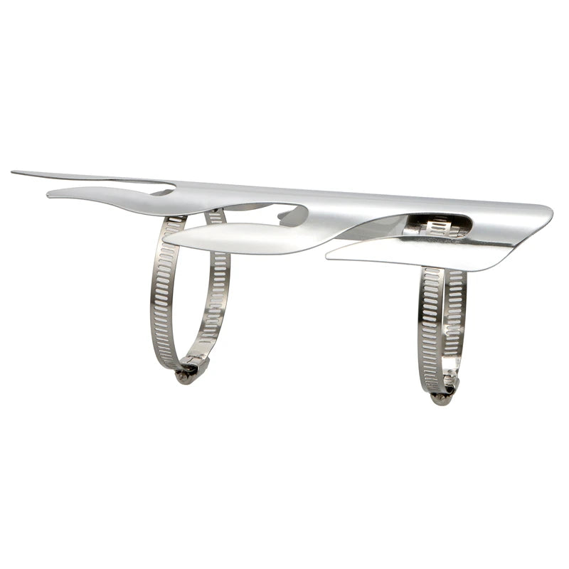Flame Style Motorcycle Exhaust Pipe Heat Shield Guard Black Silver Chrome