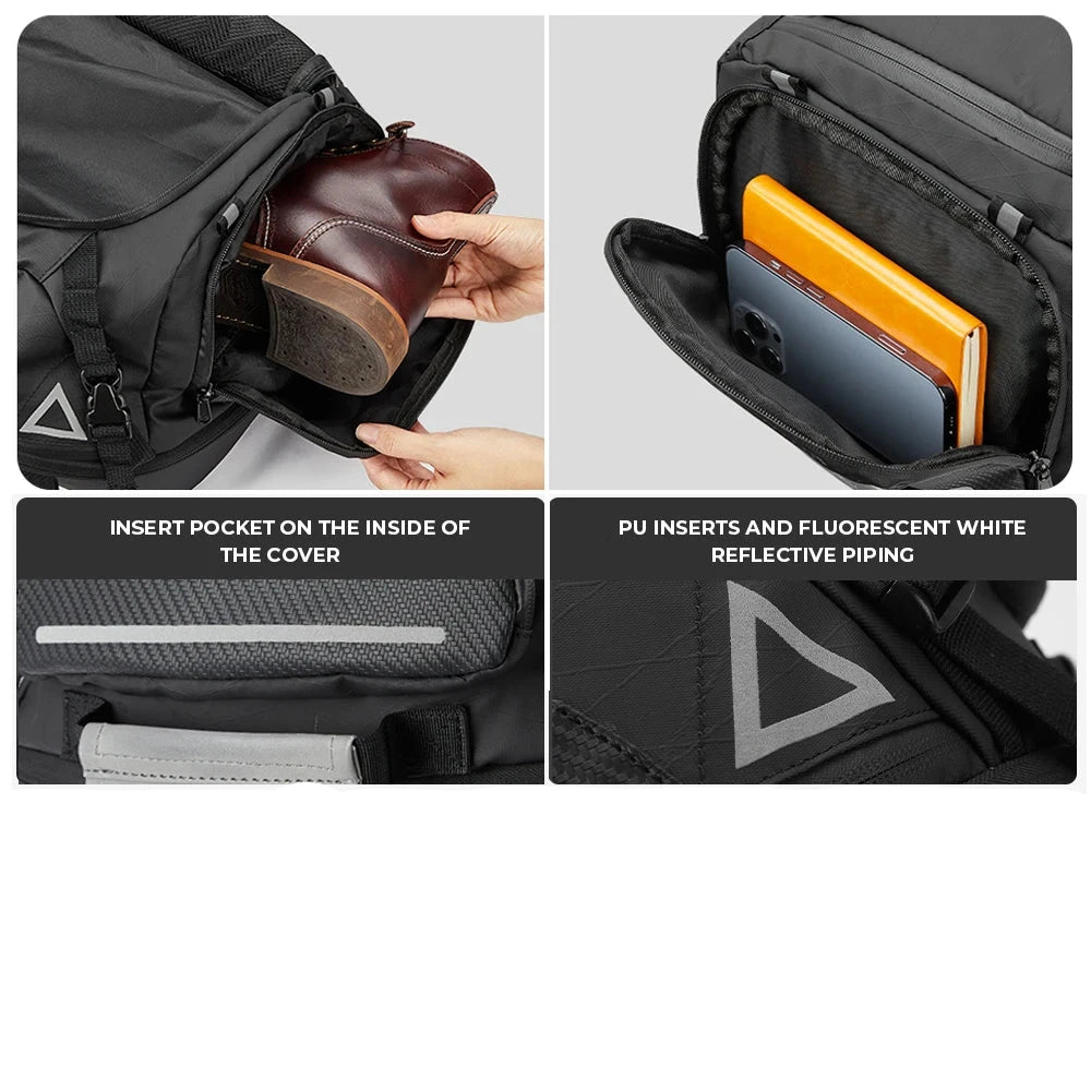 Motorcycle 42L Waterproof Rear Tail Pack Sissy Bar Luggage Travel Bag