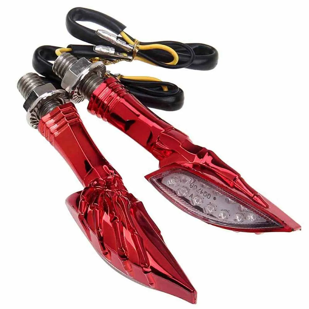 LED Motorcycle Claw Feet Turn Signal Tail Lights Indicators 10mm