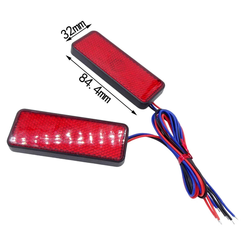 Rectangle LED Motorcycle Tail Lamp Brake Lights Red / Amber