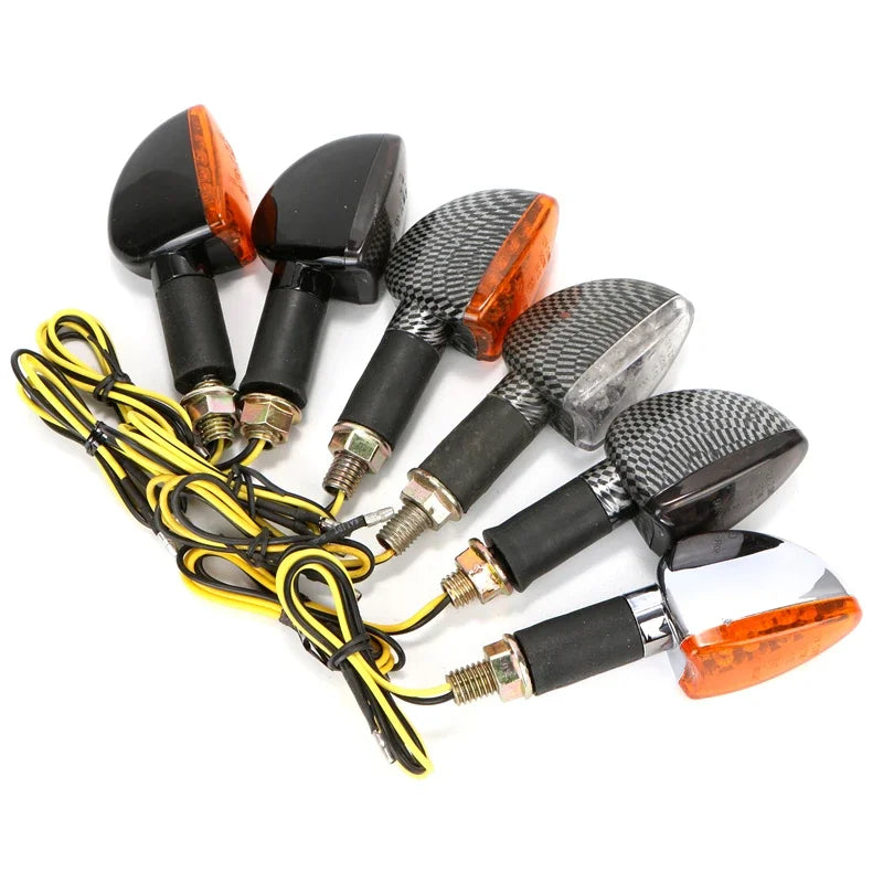 4 x Motorcycle Amber Turn Signals Front Tail Light Side Repeaters Indicators