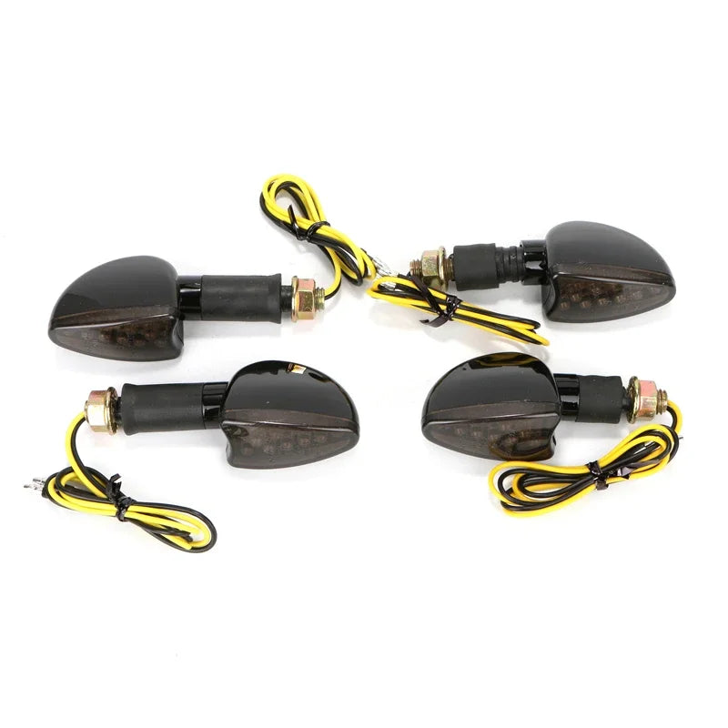 4 x Motorcycle Amber Turn Signals Front Tail Light Side Repeaters Indicators