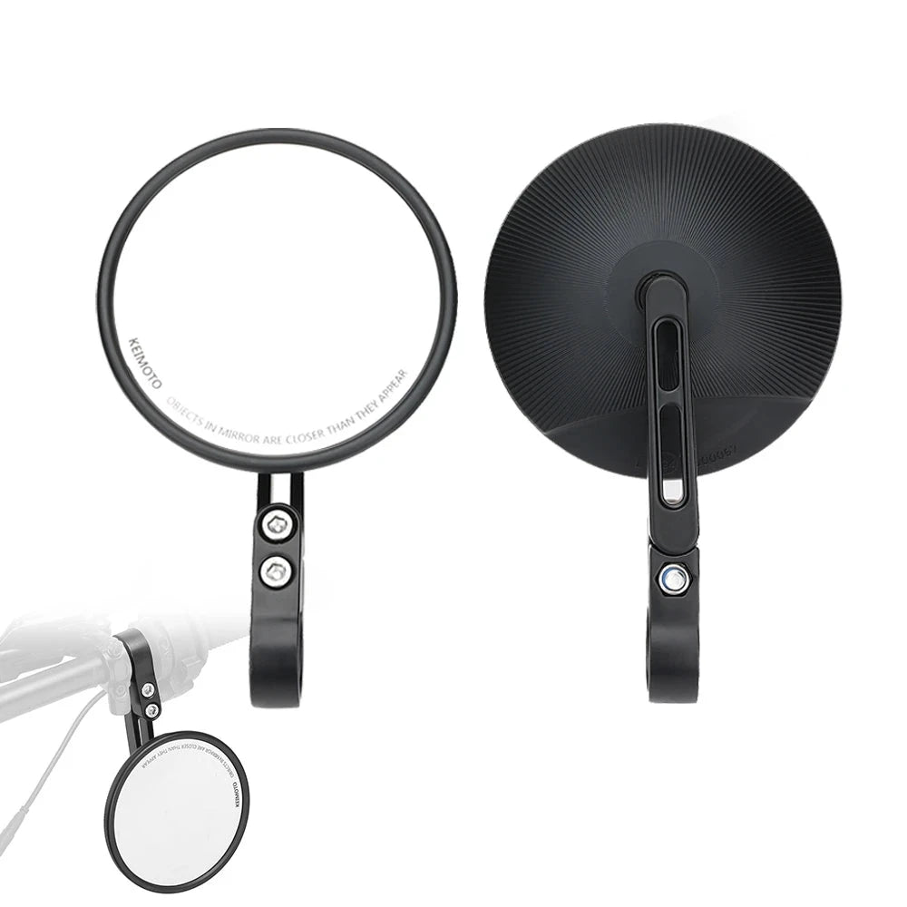 Round Motorcycle 360° Adjustable Rotatable Handlebar Rear View Side Mirrors