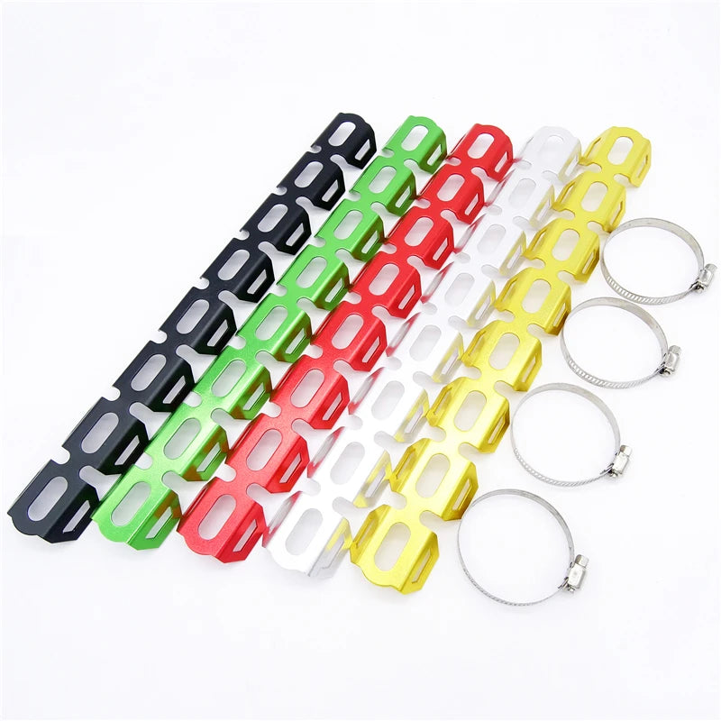 2 Pcs Motorcycle Exhaust Muffler Pipe Protector Heat Shield Cover Guard