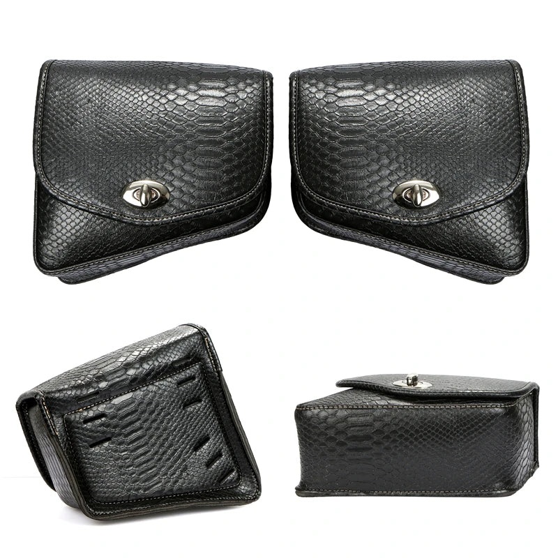 Motorcycle PU Leather Pair of Side Saddle Bags For Harley-Davidson Sportster XL883 1200
