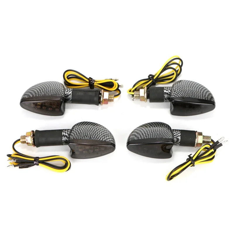 4 x Motorcycle Amber Turn Signals Front Tail Light Side Repeaters Indicators