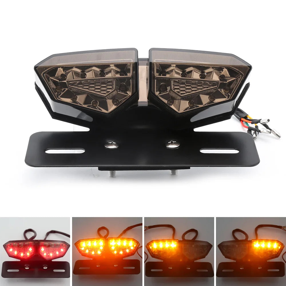 3 in 1 LED Motorcycle Integrated Rear Tail License Plate Brake Light Indicators