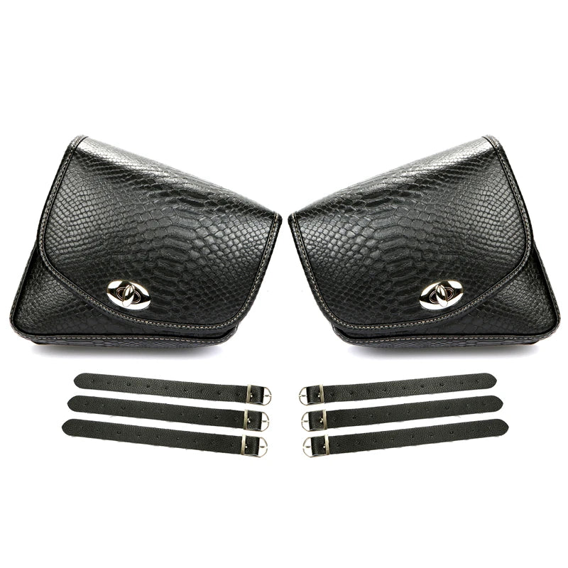Motorcycle PU Leather Pair of Side Saddle Bags For Harley-Davidson Sportster XL883 1200