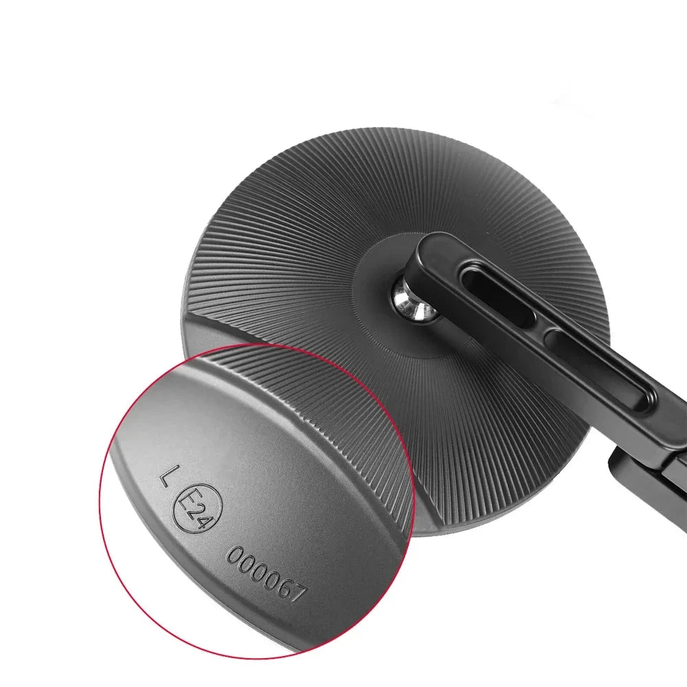 Round Motorcycle 360° Adjustable Rotatable Handlebar Rear View Side Mirrors