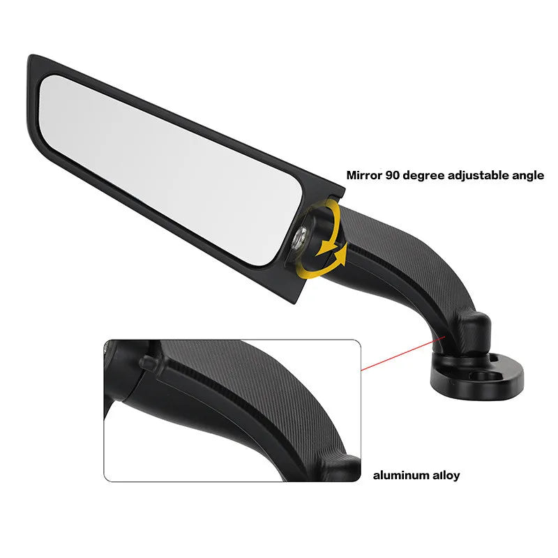 2PCS Motorcycle Adjustable Rotating Blade Mirrors