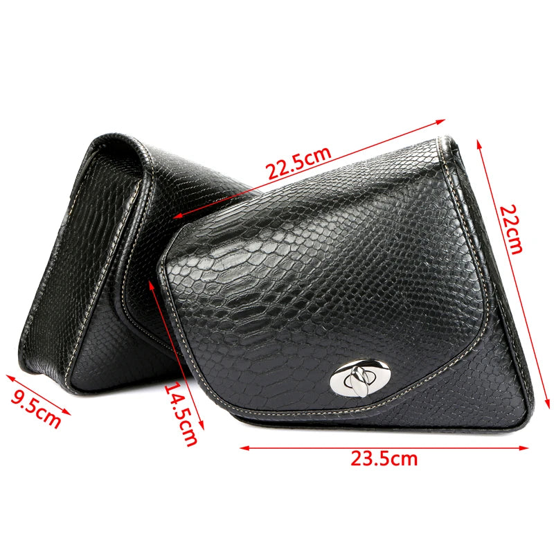 Motorcycle PU Leather Pair of Side Saddle Bags For Harley-Davidson Sportster XL883 1200
