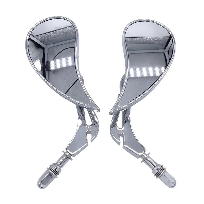 Motorcycle Teardrop Flame Shape Mirrors For Harley Davidson Models