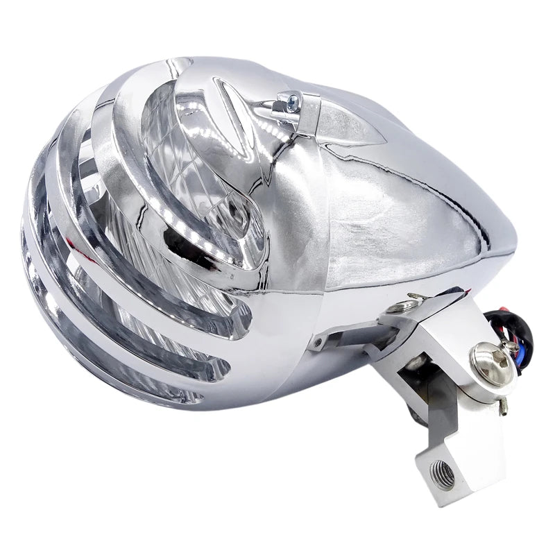 Bullet Motorcycle H4 Angel Eye Headlamp High Low Beam Headlight