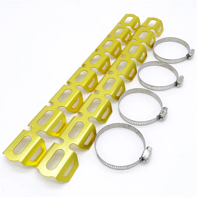 2 Pcs Motorcycle Exhaust Muffler Pipe Protector Heat Shield Cover Guard
