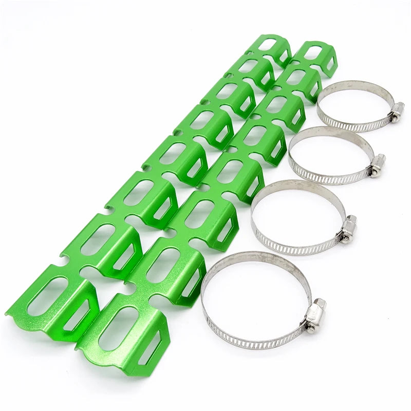 2 Pcs Motorcycle Exhaust Muffler Pipe Protector Heat Shield Cover Guard