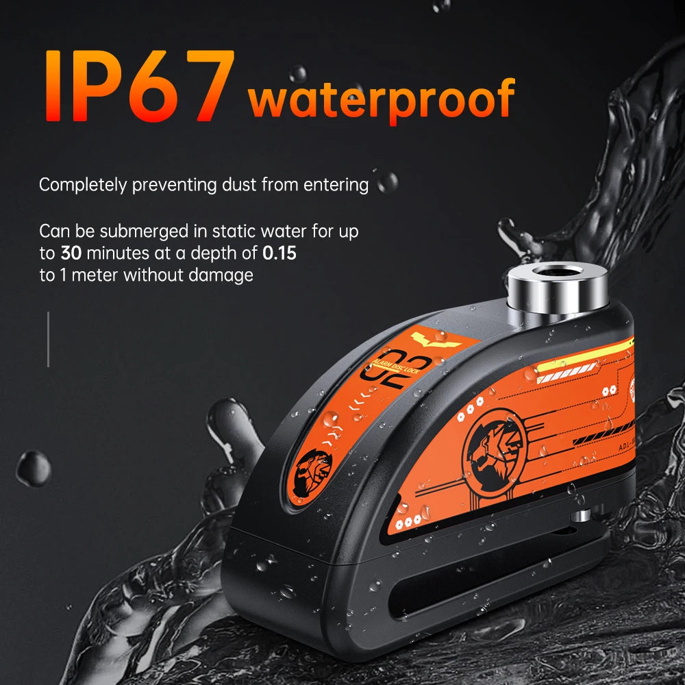 Motorcycle Wheel Disc Lock Alarm 7mm Pin 120db