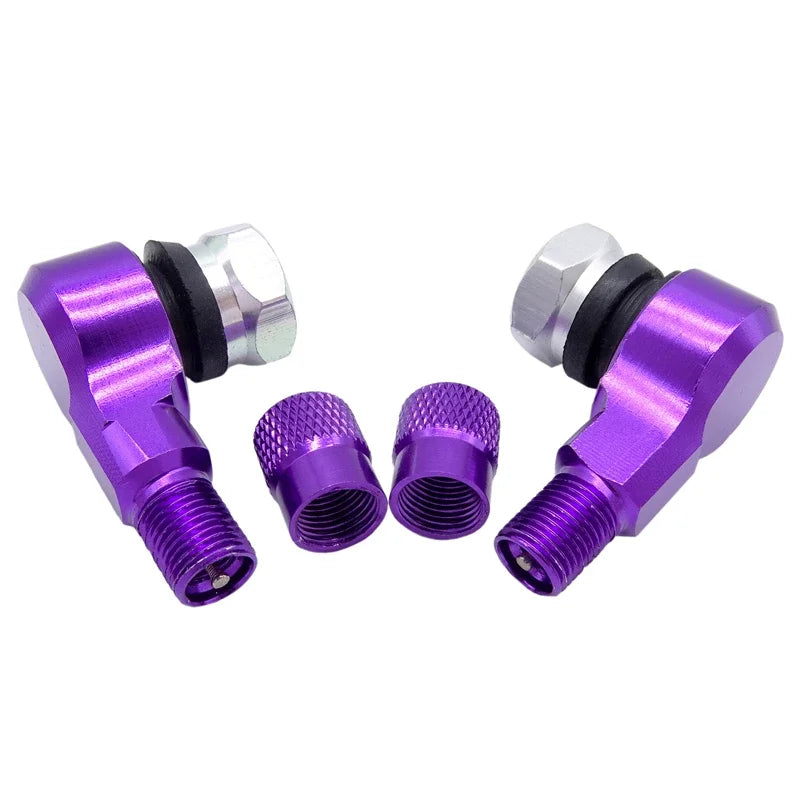 Aluminium Motorcycle Wheel Tyre Valve Stems Caps 90 Degree 11.3mm