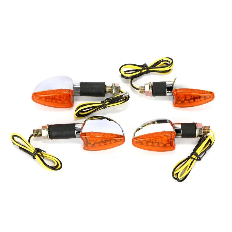 4 x Motorcycle Amber Turn Signals Front Tail Light Side Repeaters Indicators