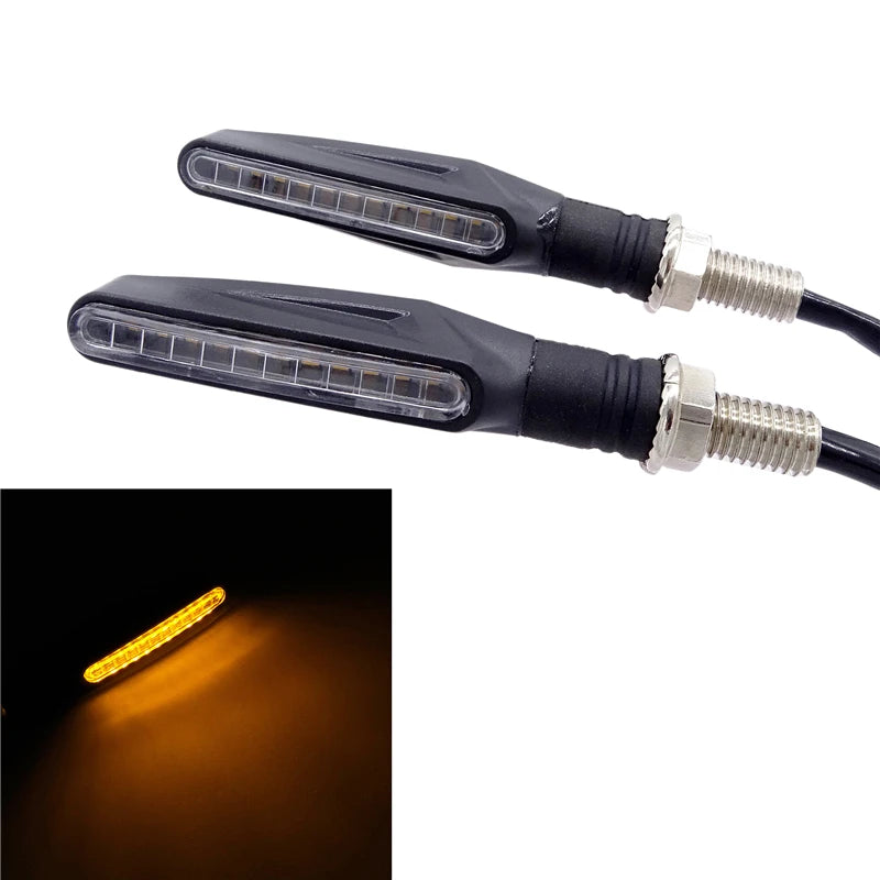 Sequential Motorcycle Turn Signal Light Side Repeaters Indicators 10mm