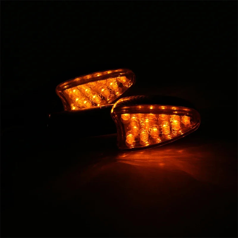 4 x Motorcycle Amber Turn Signals Front Tail Light Side Repeaters Indicators