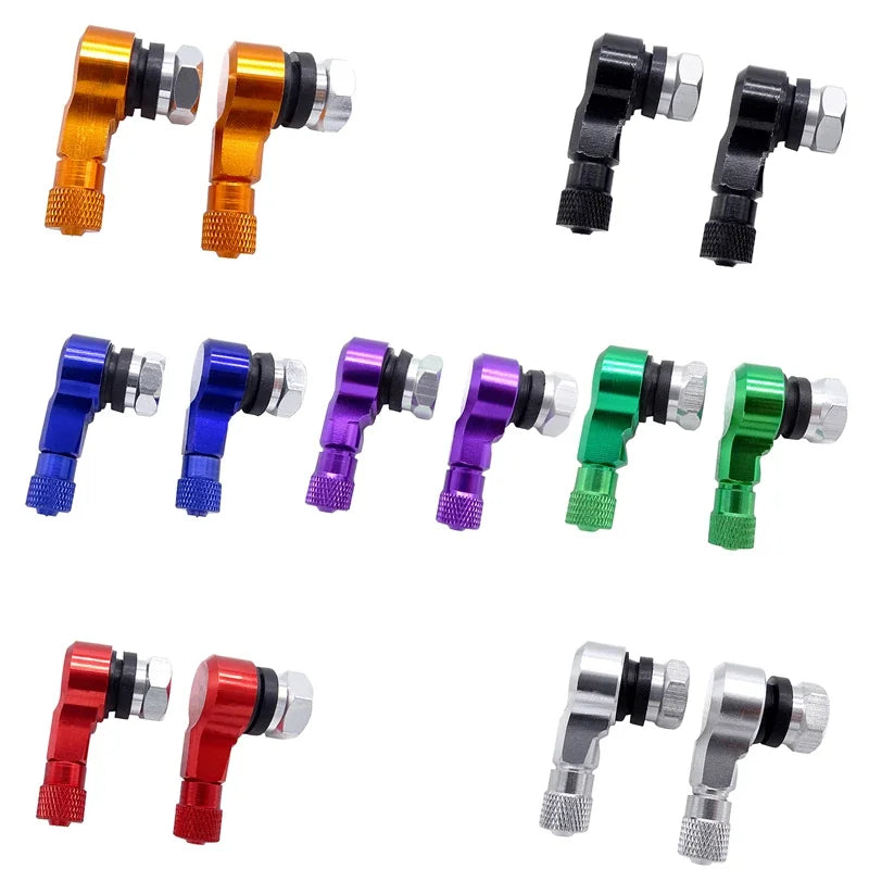 Aluminium Motorcycle Wheel Tyre Valve Stems Caps 90 Degree 11.3mm