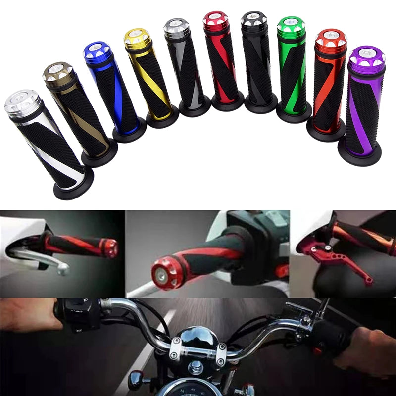Coloured Aluminium Motorcycle Handlebar Handle Bar Grips 22mm