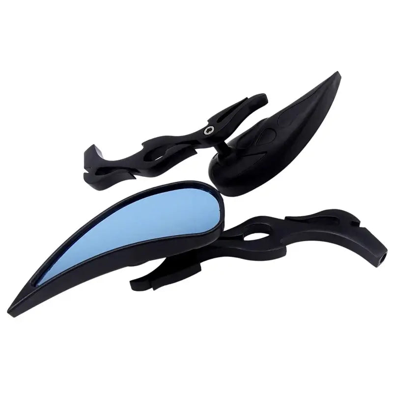 Harley-Davidson Dyna Motorcycle Flame Shape Handlebar Mirror 8mm 10mm