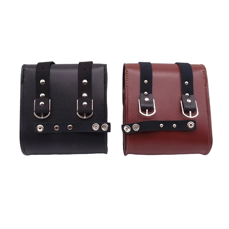 Motorcycle PU Leather Handlebar Side Saddle Sissy Bar Mini Tool Bag