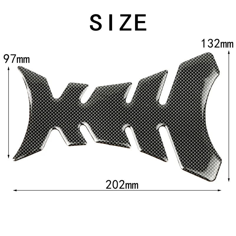 Carbon Fibre Motorcycle Fuel Tank Pad Gel Spine Protection Decal Sticker
