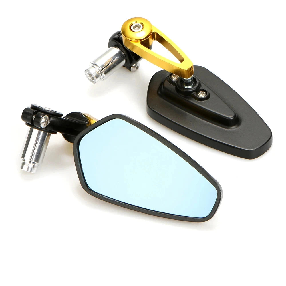 Motorcycle Handlebar Bar End Aluminium Alloy Mirrors 7/8" 22mm - Black/Blue/Red/Silver/Gold