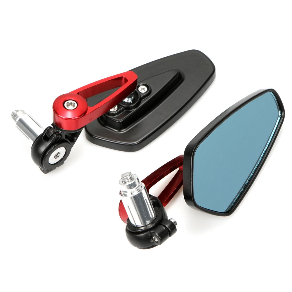 Motorcycle Handlebar Bar End Aluminium Alloy Mirrors 7/8" 22mm - Black/Blue/Red/Silver/Gold