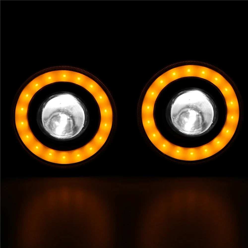 Angel Eyes Motorcycle LED Dual Front Headlight Daytime Running Light DRL