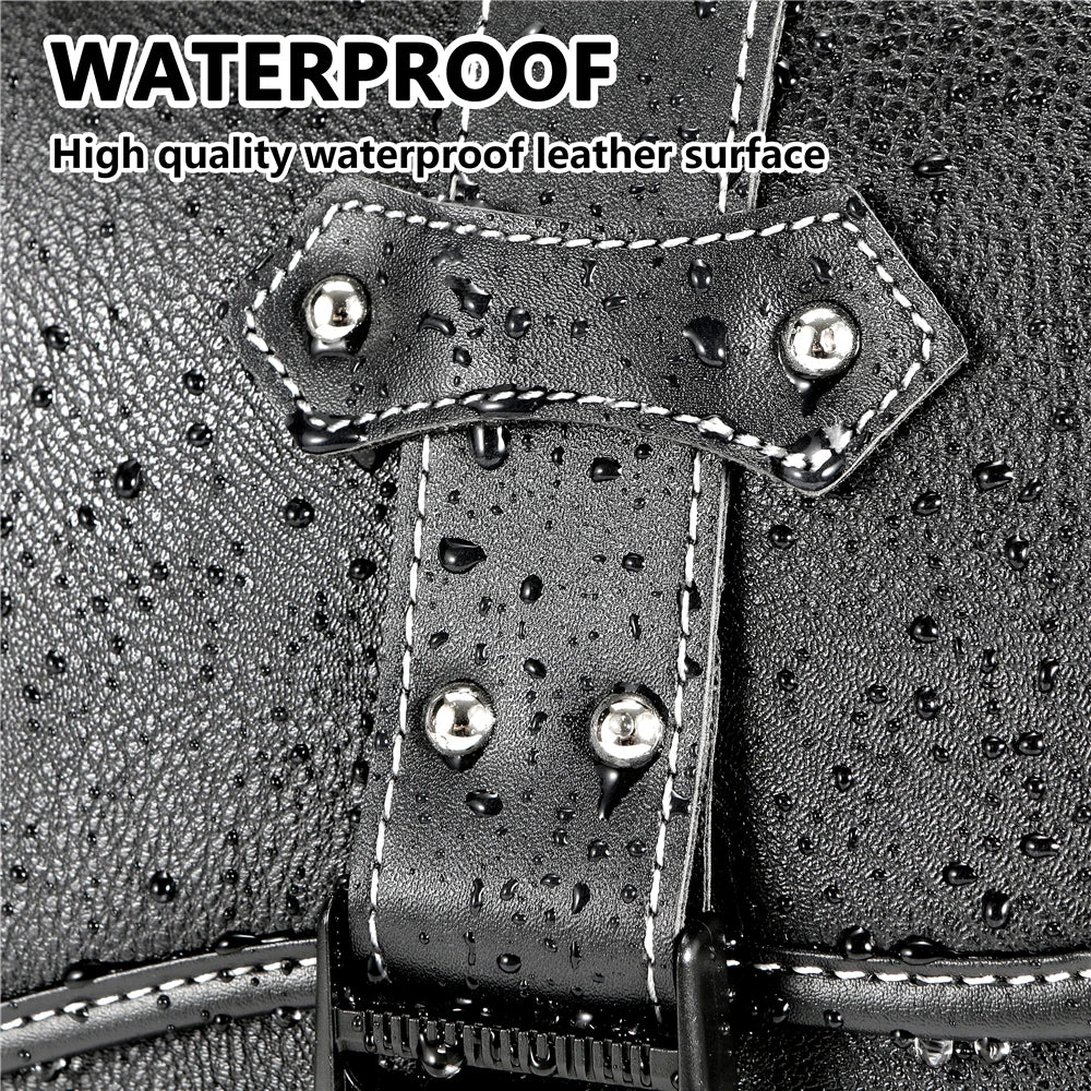 Motorcycle PU Leather Side Saddle Bag Black Small / Large