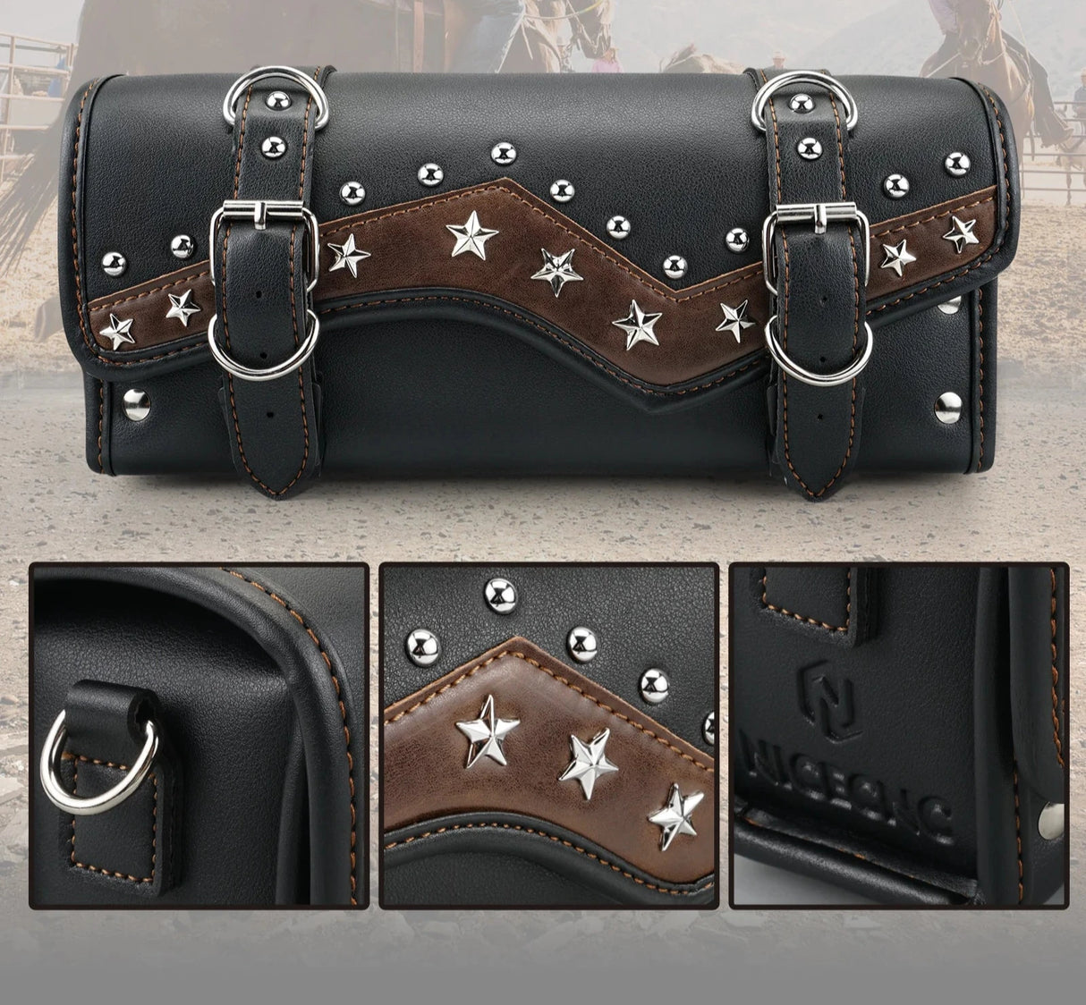 Harley-Davidson Vintage Front Fork Bag Waterproof PU Leather Saddlebag Storage Box