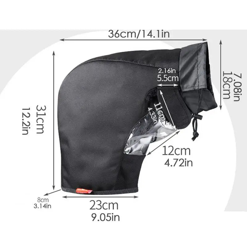 Motorcycle Waterproof Handlebar Grip Muffs with Clear Window