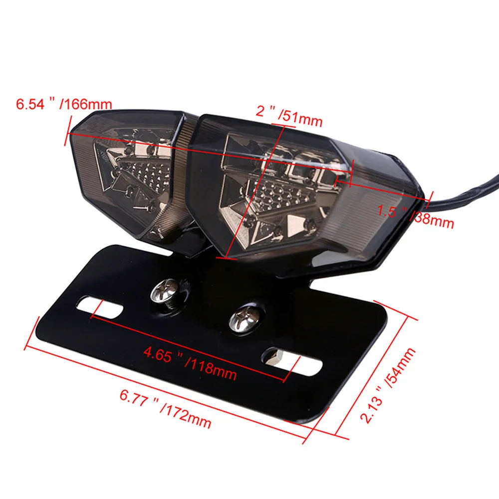 3 in 1 LED Motorcycle Integrated Rear Tail License Plate Brake Light Indicators