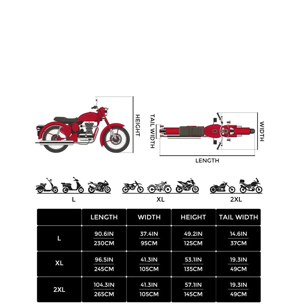 Motorcycle Waterproof Dustproof Outdoor Rain Cover