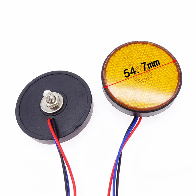 Round LED Motorcycle Brake Stop Warning Reflector Light Rear Tail Lamps