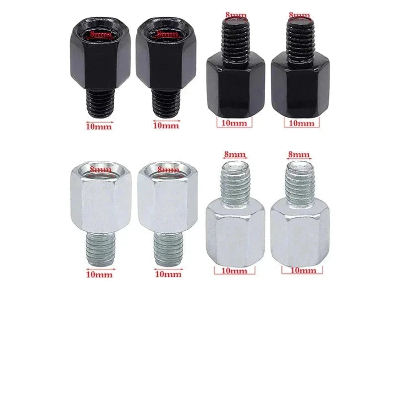 Motorcycle Mirror Adapter Bolt Thread Clockwise M10/M8 or M8/M10