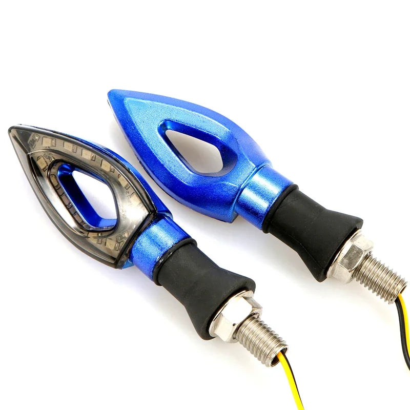 LED Motorcycle Amber Carbon Fibre Turn Signal Side Repeaters Indicators