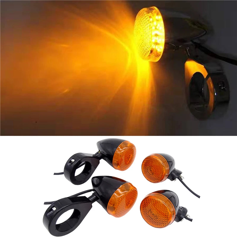 4 x Motorcycle LED Turn Signal Lights Side Repeaters Indicators