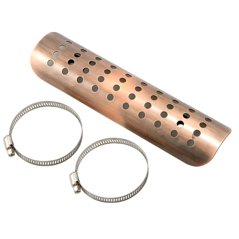 Motorcycle Exhaust Muffler Pipe Heat Shield Guard Cover Black Copper Chrome