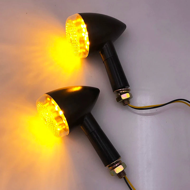 Pair of Motorcycle Turn Signal Light Side Repeaters Indicators